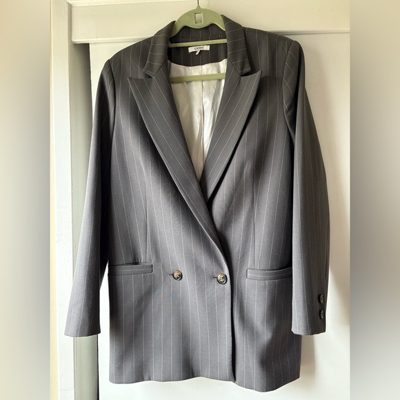 Ganni Gray Pinstripe Blazer - Picture 1 of 4